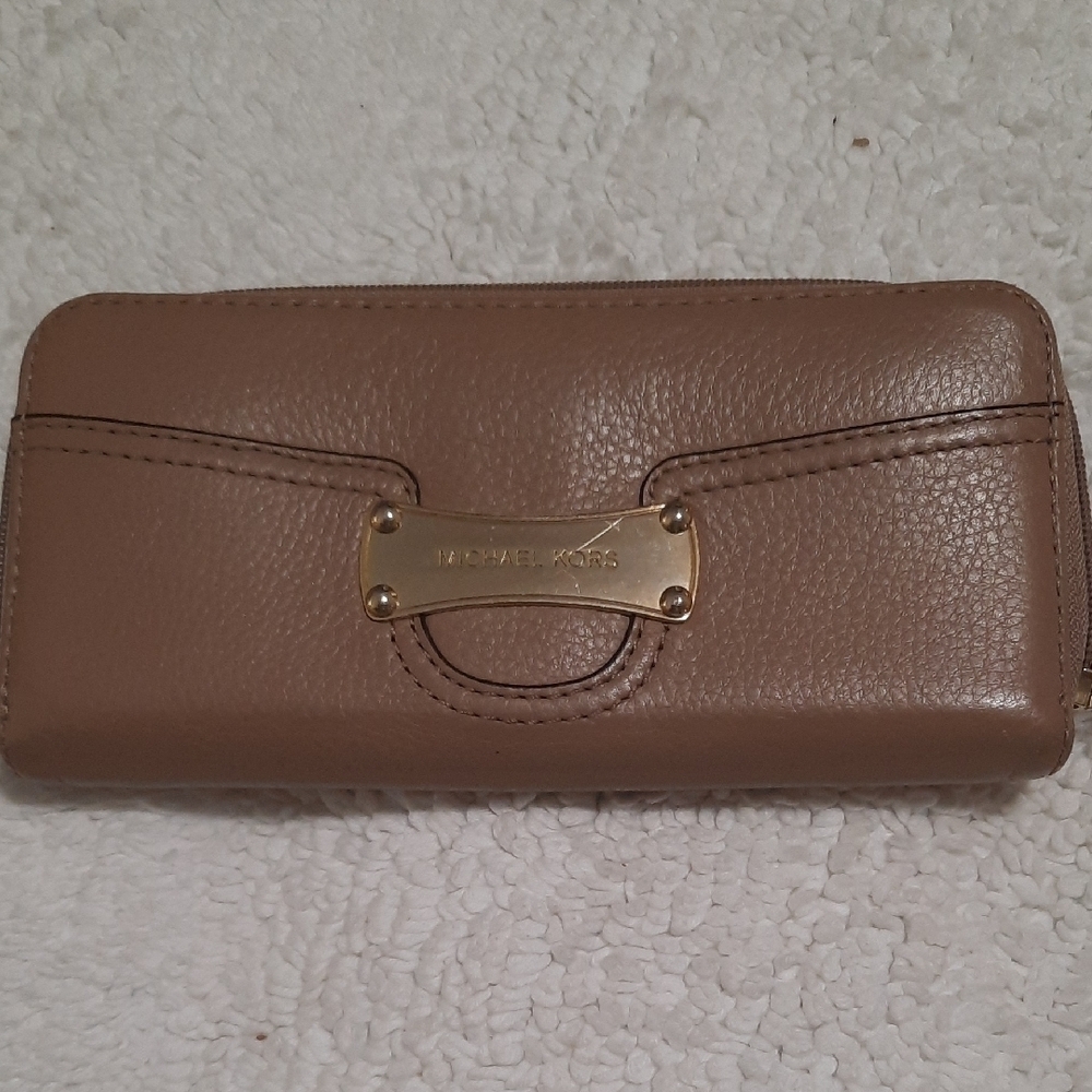 Michael Kors Leather Wallet with Gold Accents